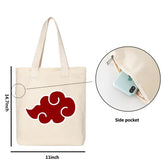 Naruto Canvas Tote Bag with Side & Inner Pockets Anime Canvas Bag for Women
